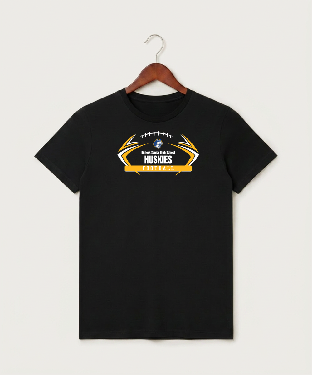 Bigfork Senior High School Football (Boys) - Black T-Shirt - Full Front