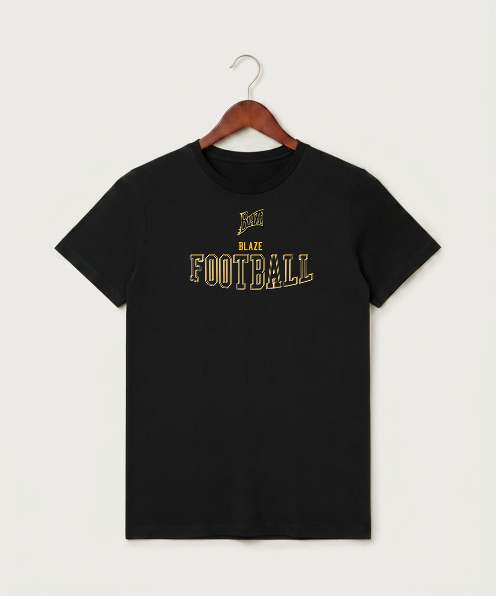 Burnsville High School Football (Boys) - Black T-Shirt - Full Front
