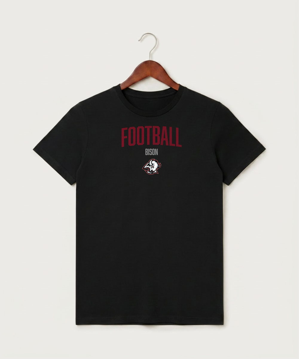 Buffalo High School Football (Boys) - Black T-Shirt - Full Front