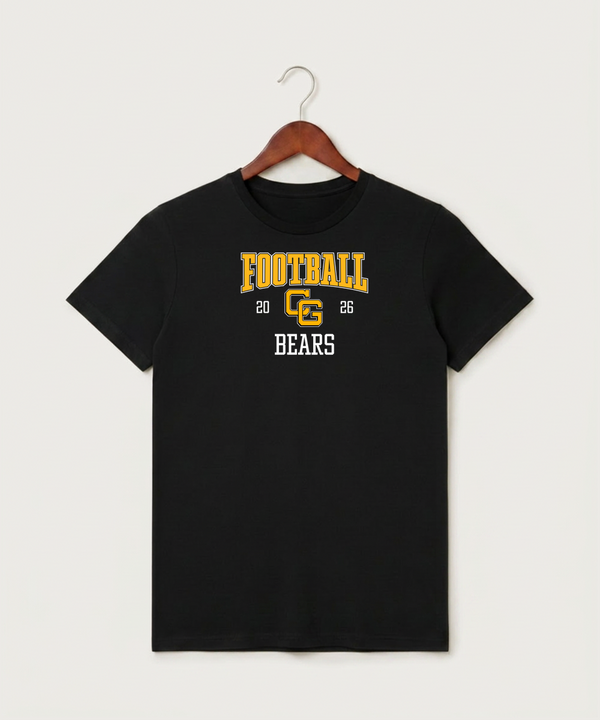 Clearbrook Gonvick High School Football (Boys) - Black T-Shirt - Full Front