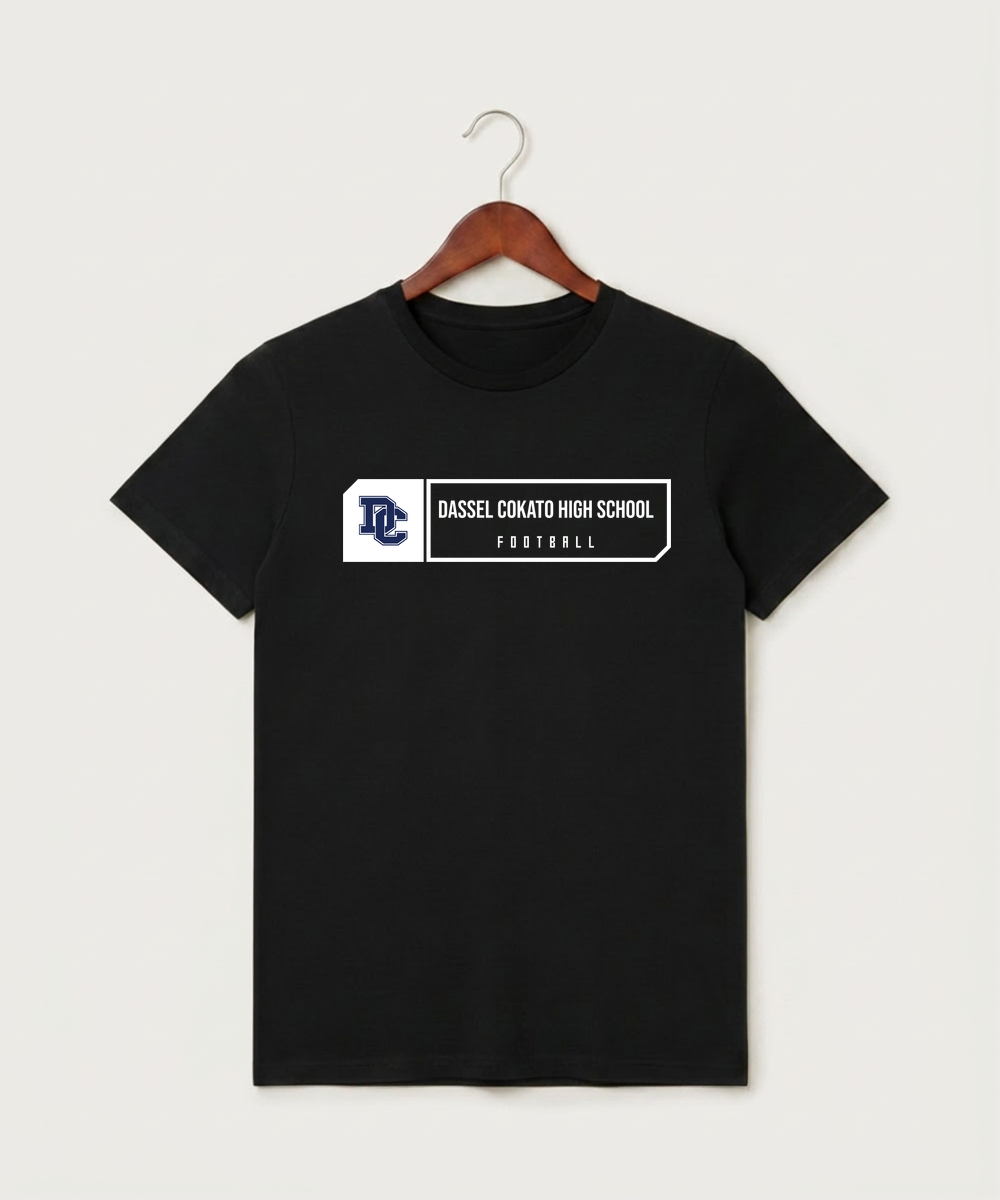 Dassel Cokato High School Football (Boys) - Black T-Shirt - Full Front