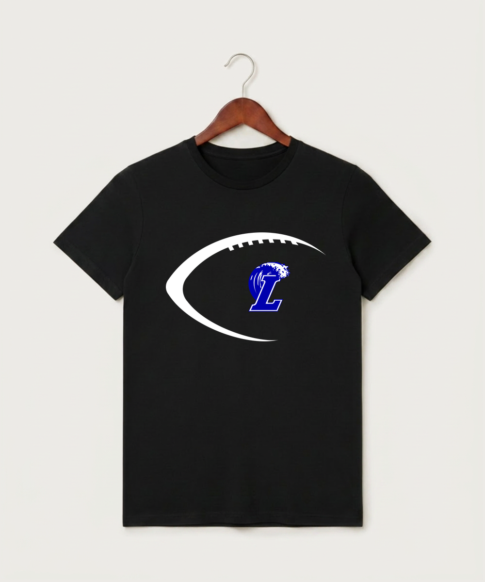 Lakeview High School Football (Boys) - Black T-Shirt - Full Front