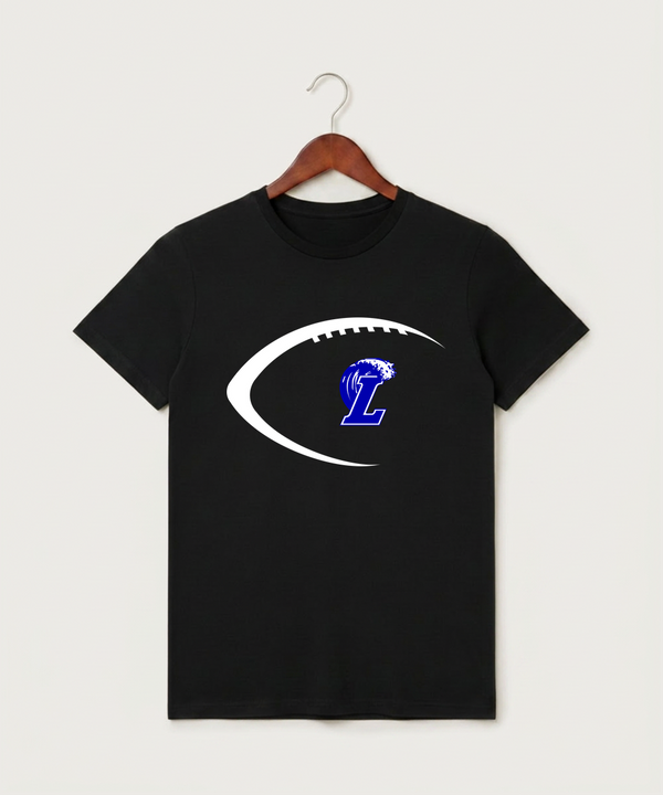 Lakeview High School Football (Boys) - Black T-Shirt - Full Front