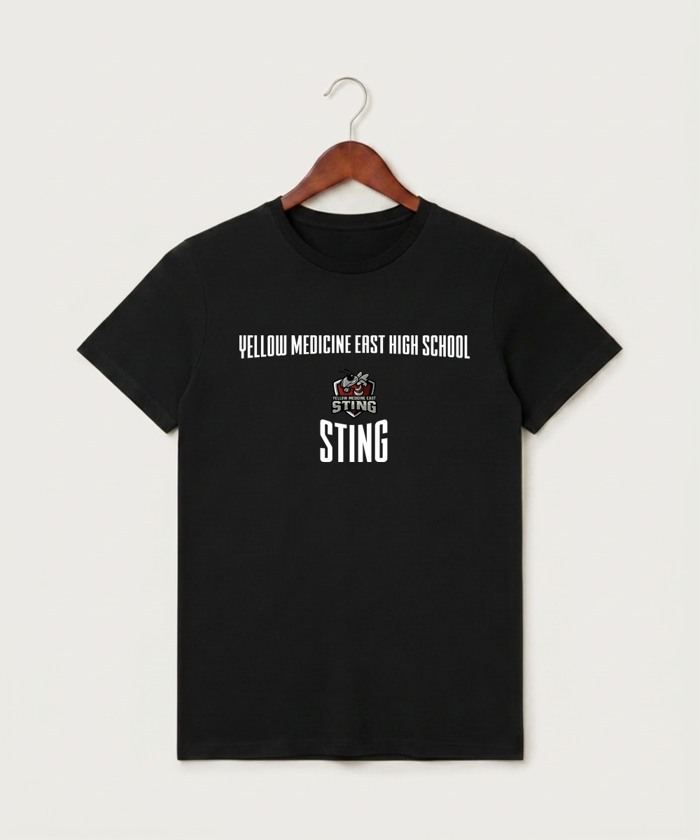 Yellow Medicine East High School Athletics - Black T-Shirt - Full Front
