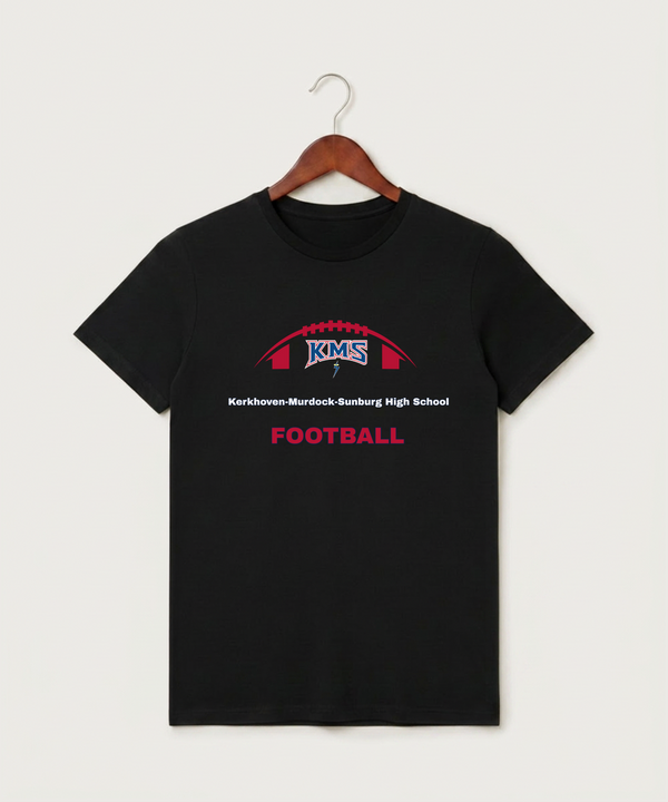 Kerkhoven-Murdock-Sunburg High School Football (Boys) - Black T-Shirt - Full Front