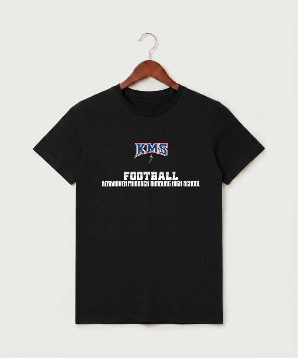 Kerkhoven-Murdock-Sunburg High School Football (Boys) - Black T-Shirt - Full Front