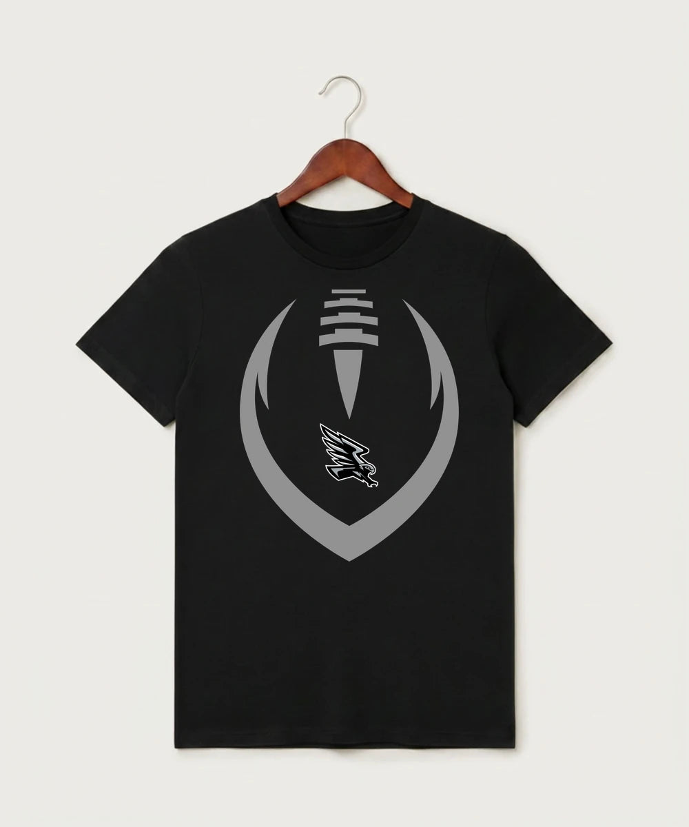 Red Rock Central High School Football (Boys) - Black T-Shirt - Full Front
