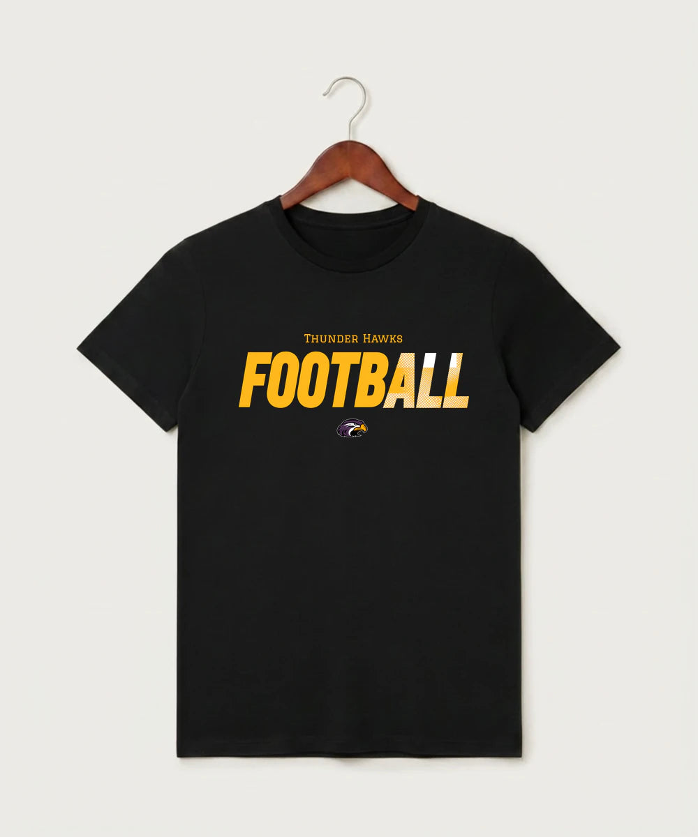 Montevideo High School Football (Boys) - Black T-Shirt - Full Front