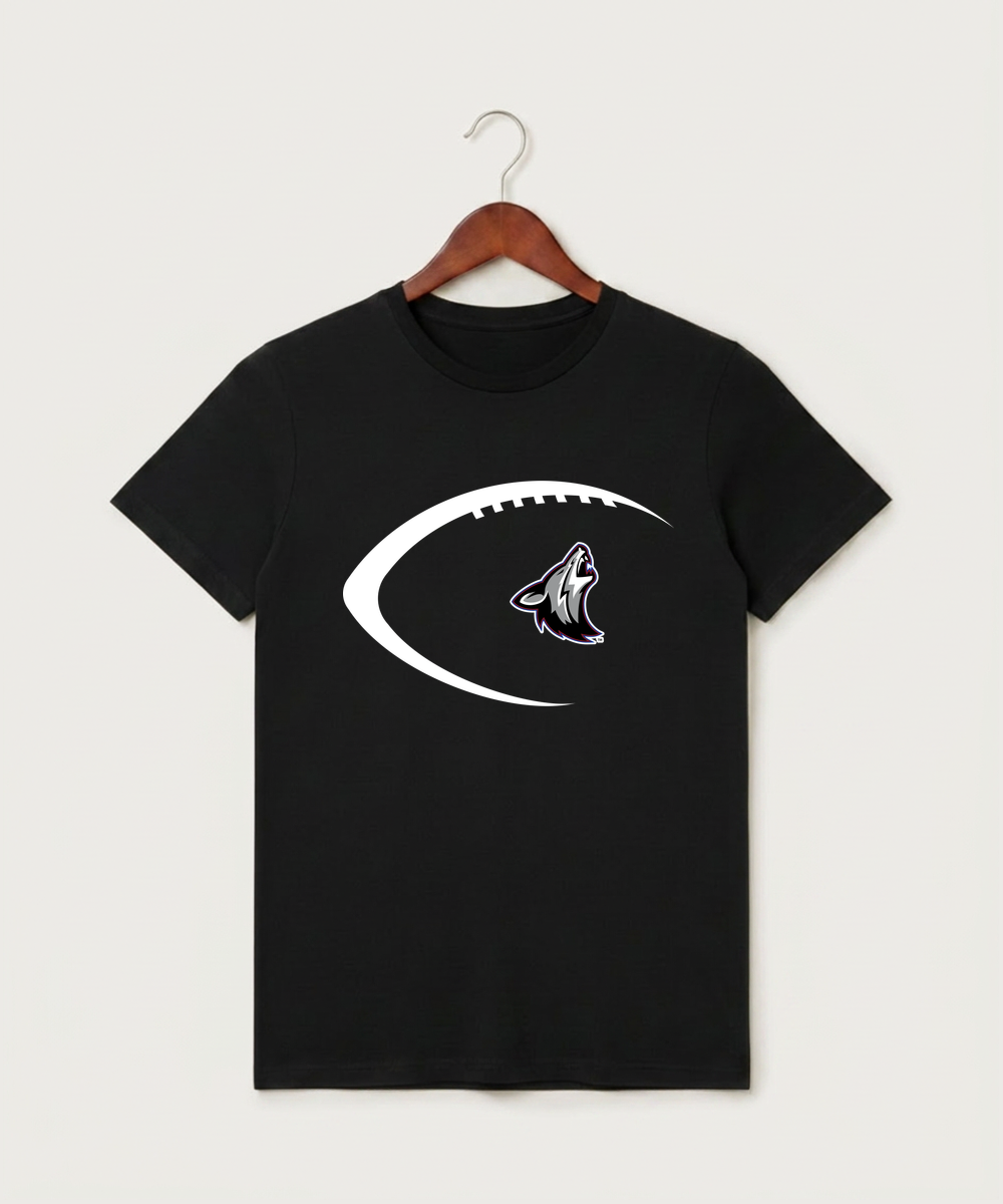 Heron Lake-Okabena High School Football (Boys) - Black T-Shirt - Full Front