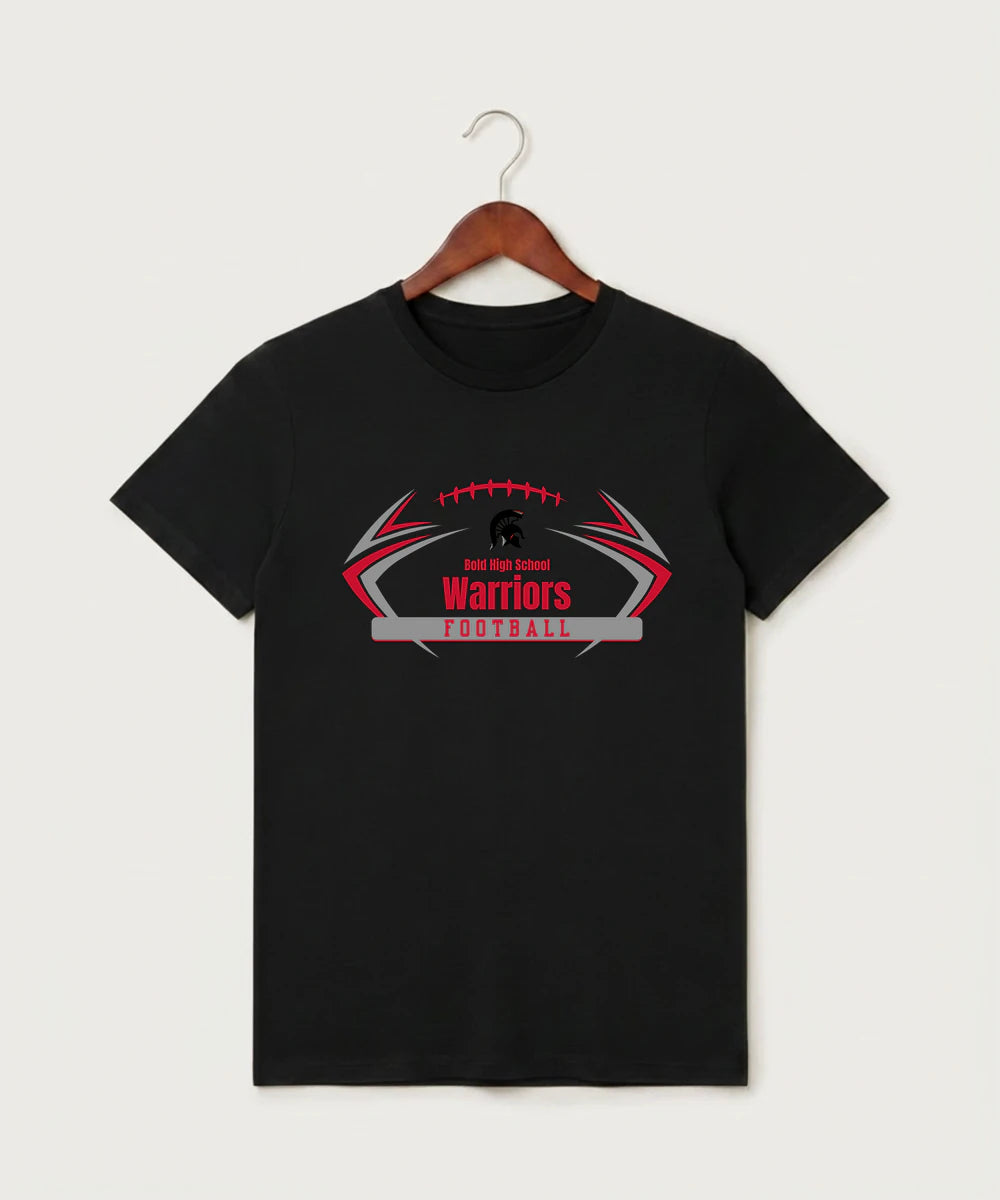 Bold High School Football (Boys) - Black T-Shirt - Full Front