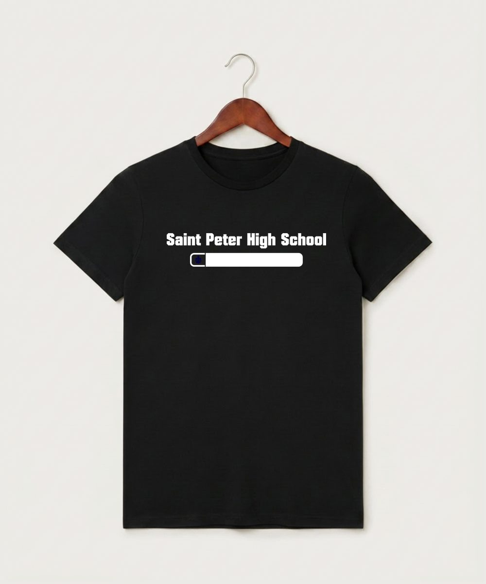 Saint Peter High School Athletics - Black T-Shirt - Full Front