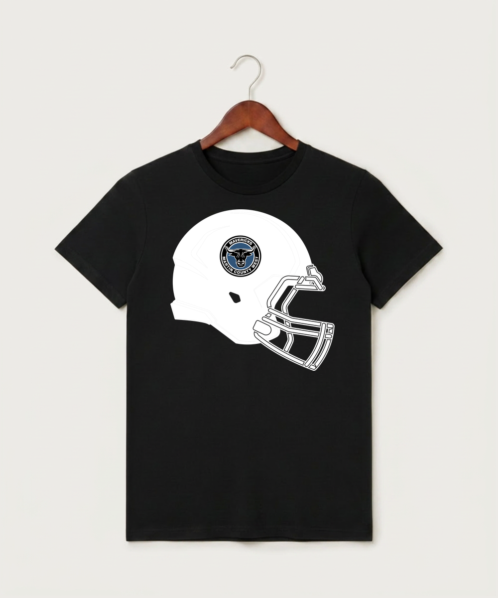 Martin County West High School Football (Boys) - Black T-Shirt - Full Front