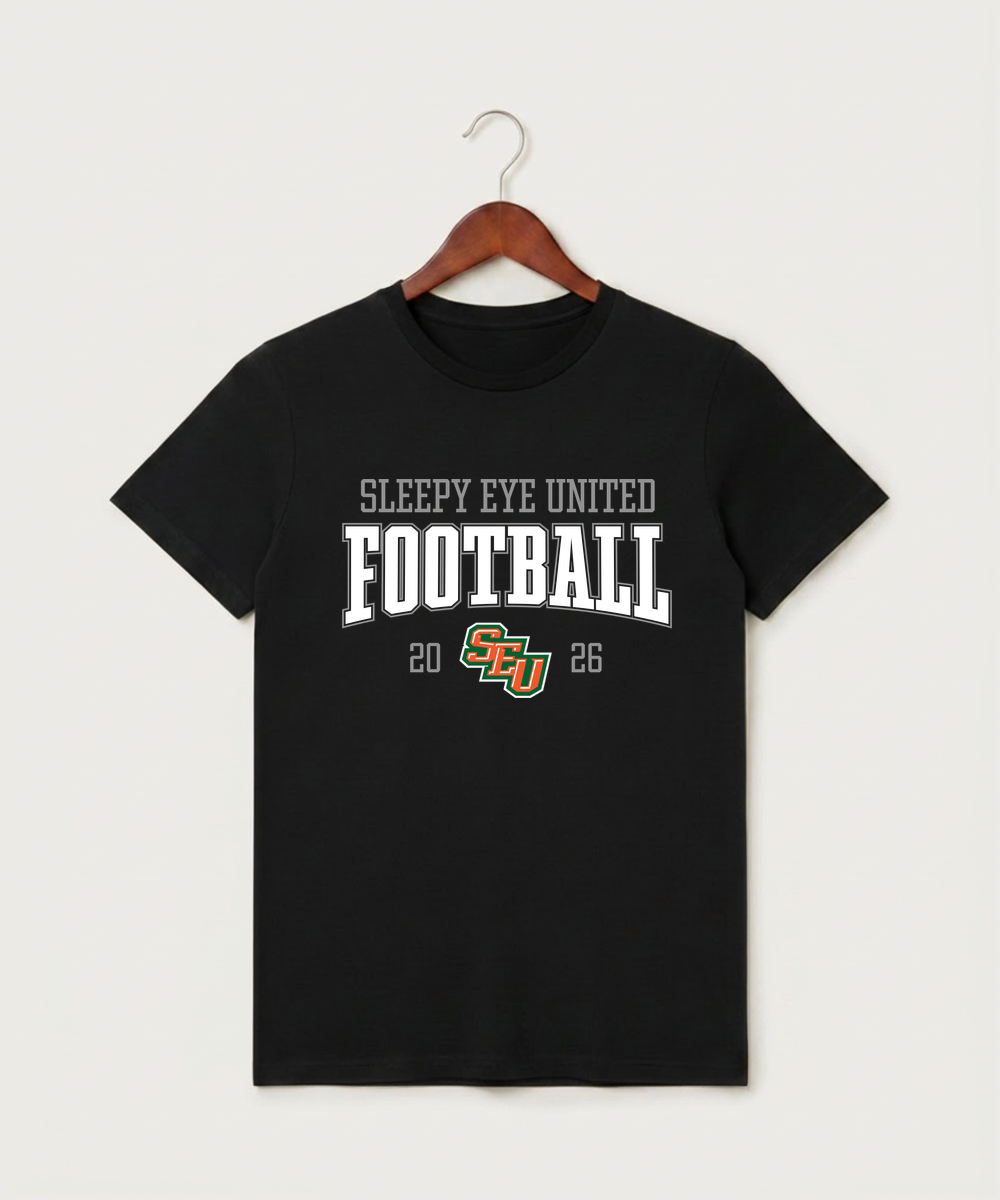 Sleepy Eye United Football (Boys) - Black T-Shirt - Full Front