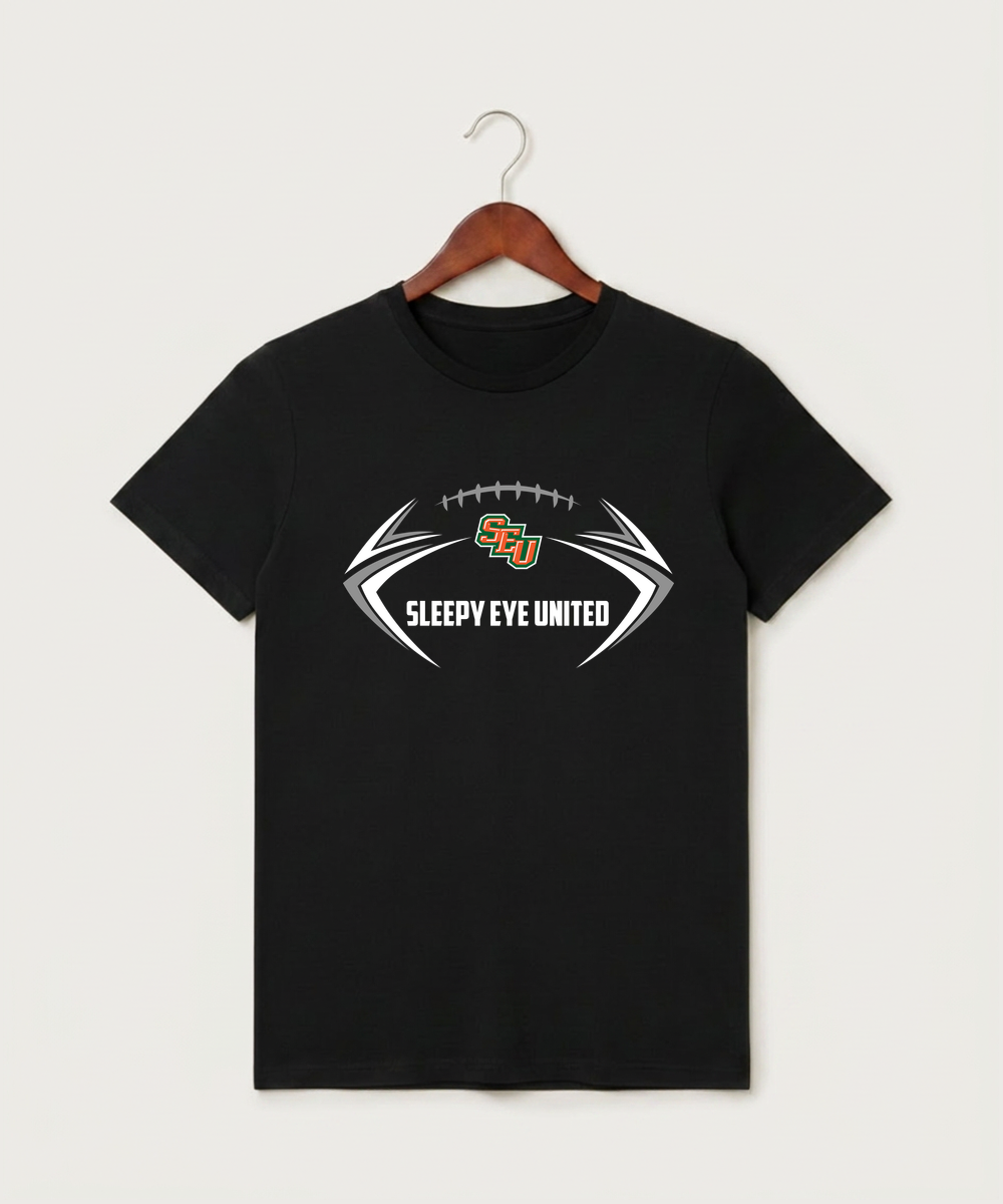 Sleepy Eye United Football (Boys) - Black T-Shirt - Full Front