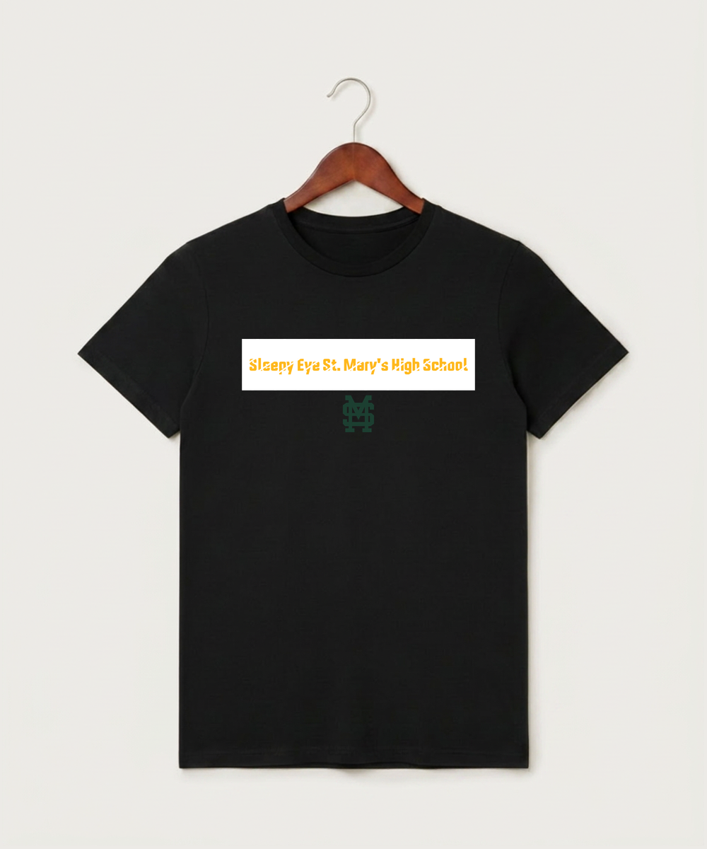 Sleepy Eye St. Mary's High School Athletics - Black T-Shirt - Full Front