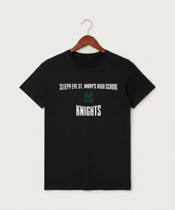 Sleepy Eye St. Mary's High School Athletics - Black T-Shirt - Full Front