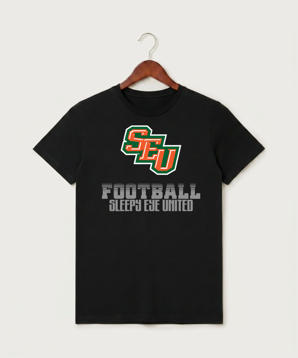 Sleepy Eye United Football (Boys) - Black T-Shirt - Full Front
