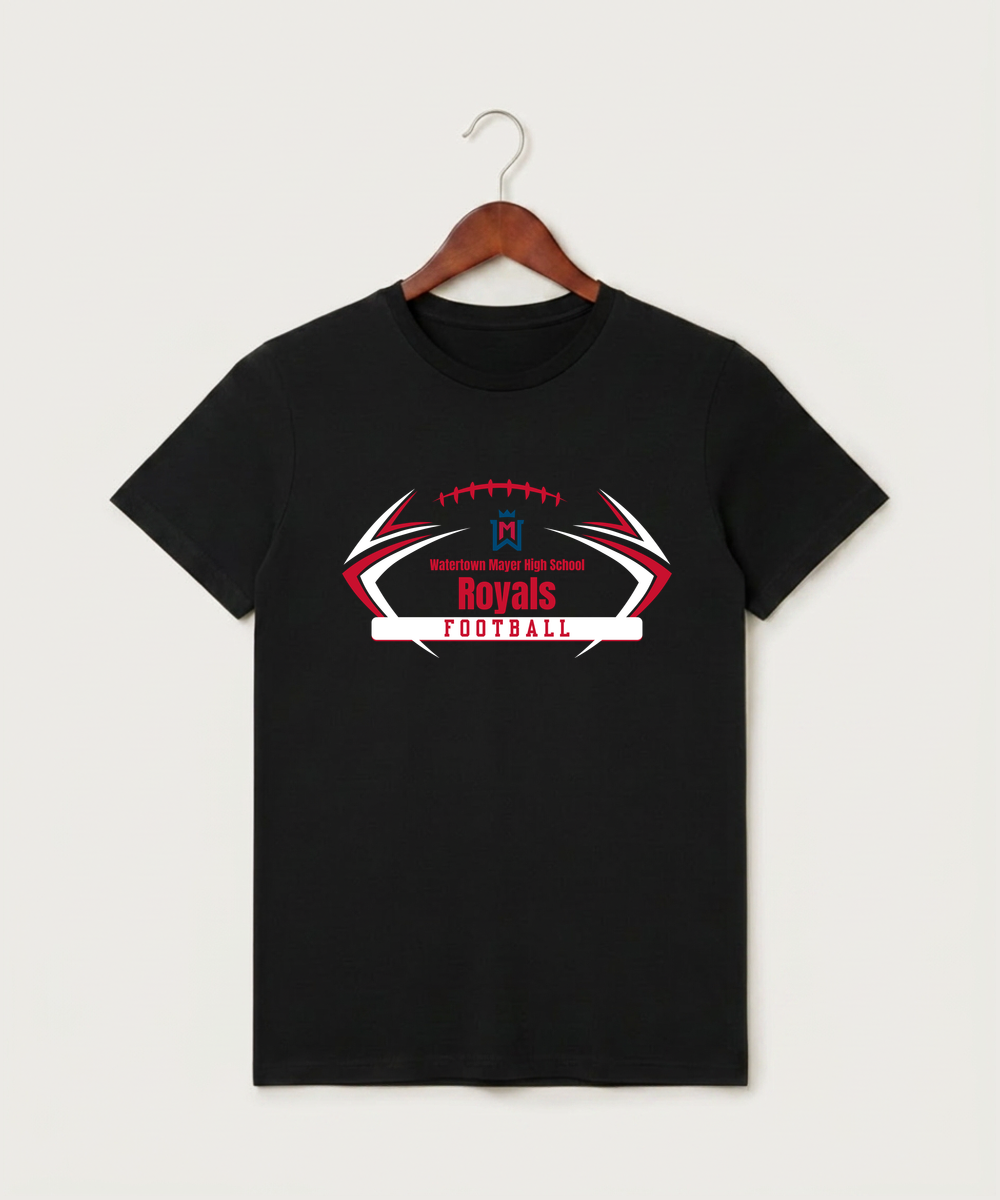 Watertown Mayer High School Football (Boys) - Black T-Shirt - Full Front