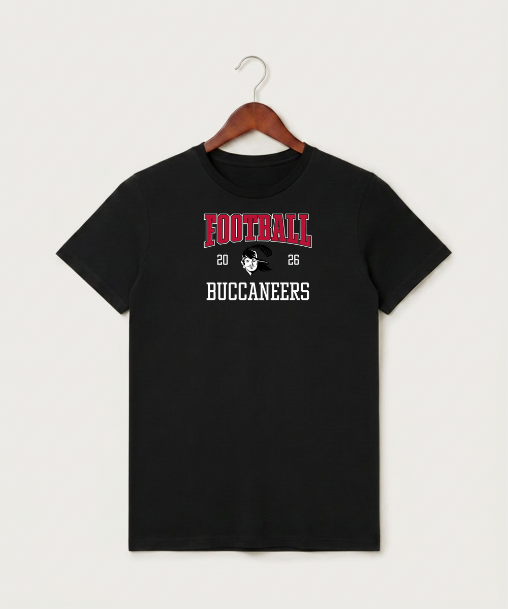 Border West Football (Boys) - Black T-Shirt - Full Front