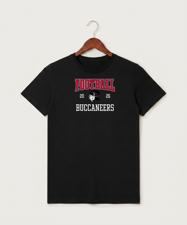 Border West Football (Boys) - Black T-Shirt - Full Front