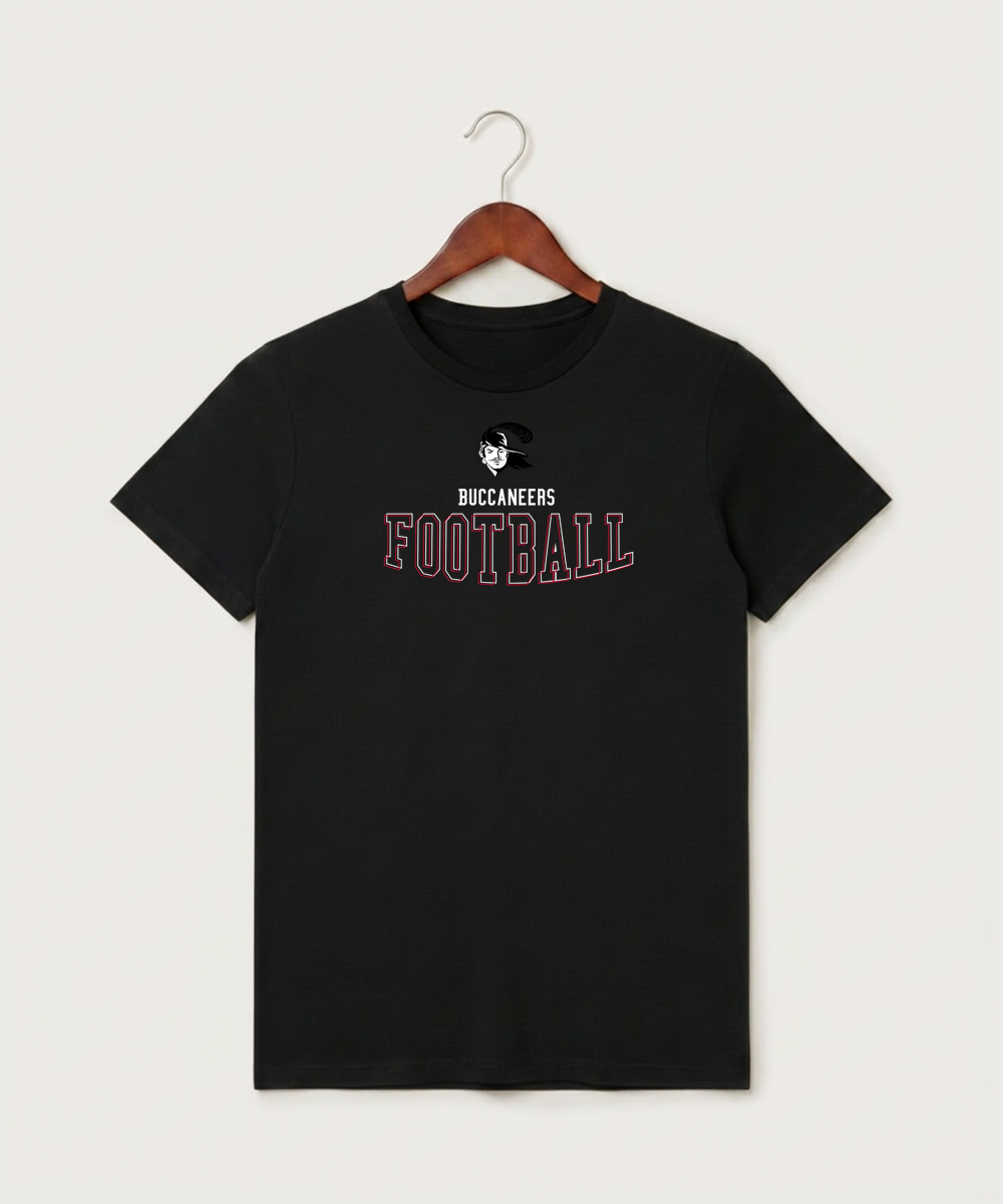 Border West Football (Boys) - Black T-Shirt - Full Front