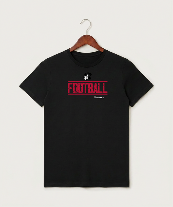 Border West Football (Boys) - Black T-Shirt - Full Front
