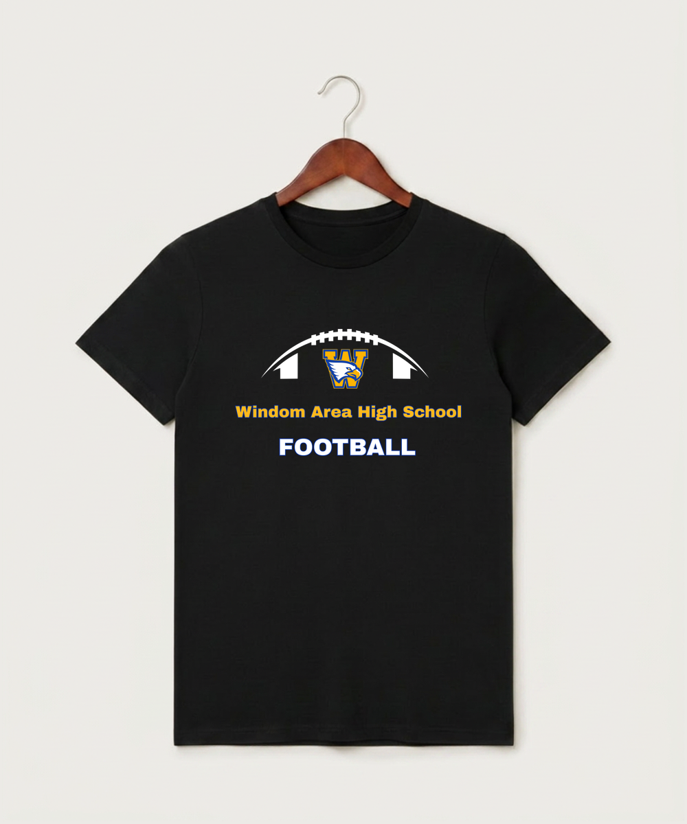 Windom Area High School Football (Boys) - Black T-Shirt - Full Front