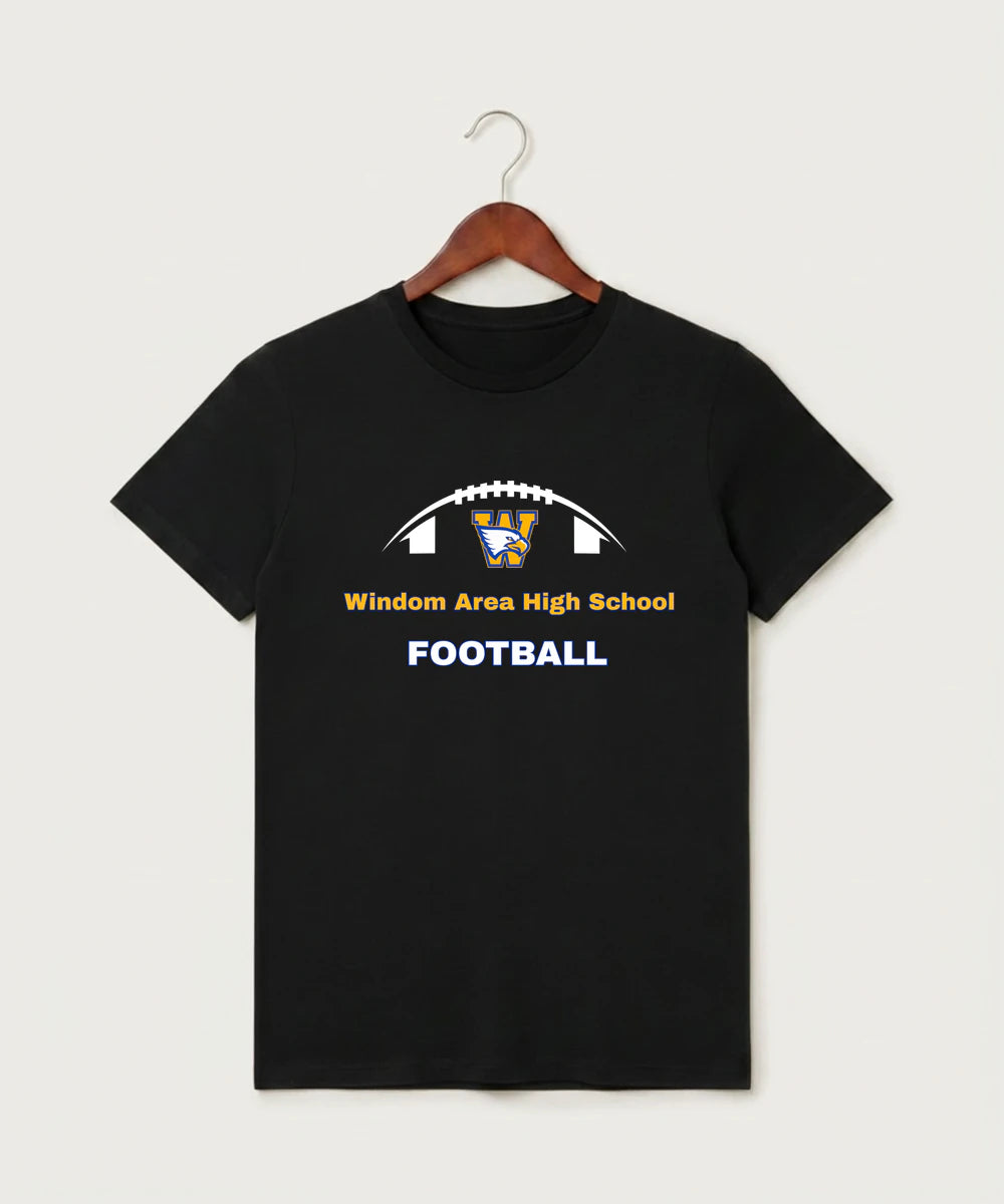 Windom Area High School Football (Boys) - Black T-Shirt - Full Front