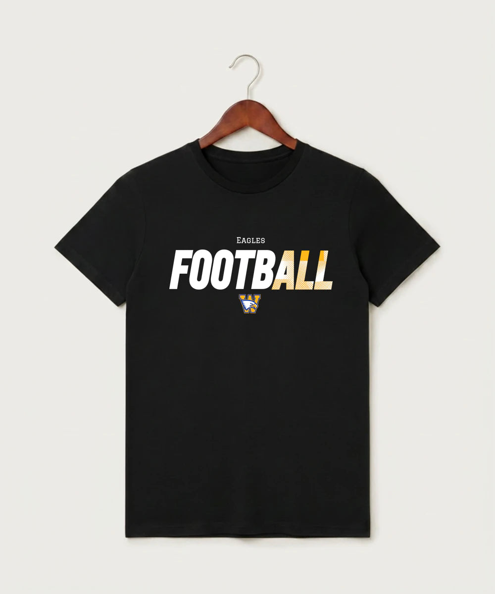 Windom Area High School Football (Boys) - Black T-Shirt - Full Front