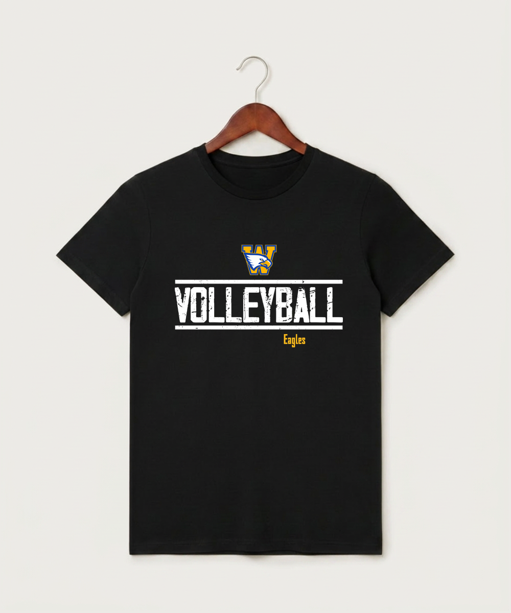 Windom Area High School Volleyball (Girls) - Black T-Shirt - Full Front