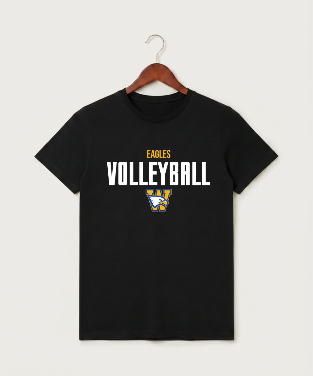 Windom Area High School Volleyball (Girls) - Black T-Shirt - Full Front