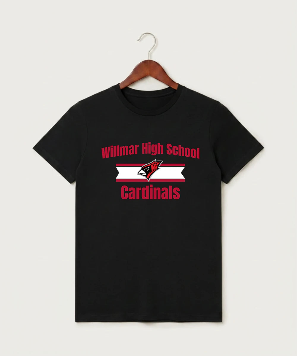 Willmar High School Athletics - Black T-Shirt - Full Front