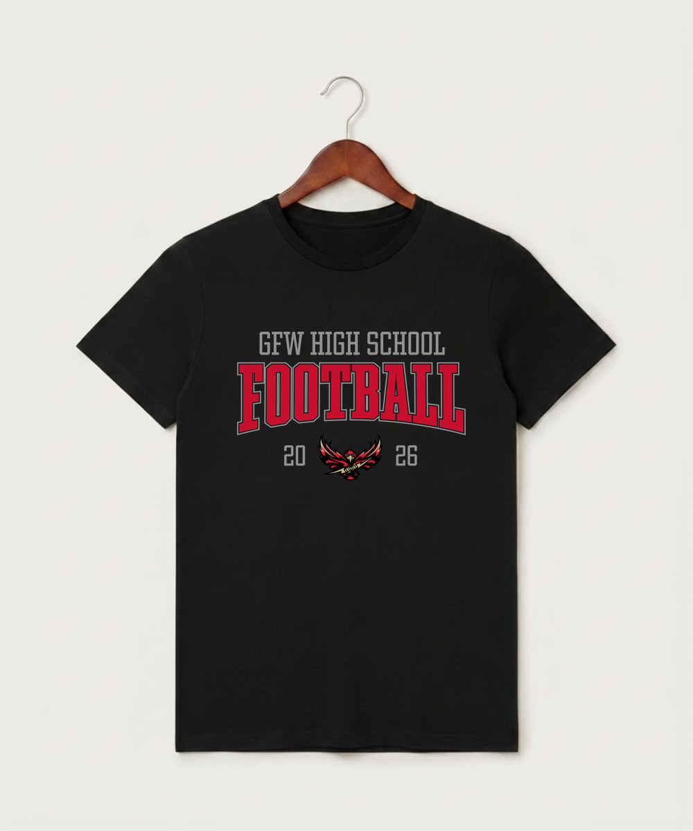 Gfw High School Football (Boys) - Black T-Shirt - Full Front