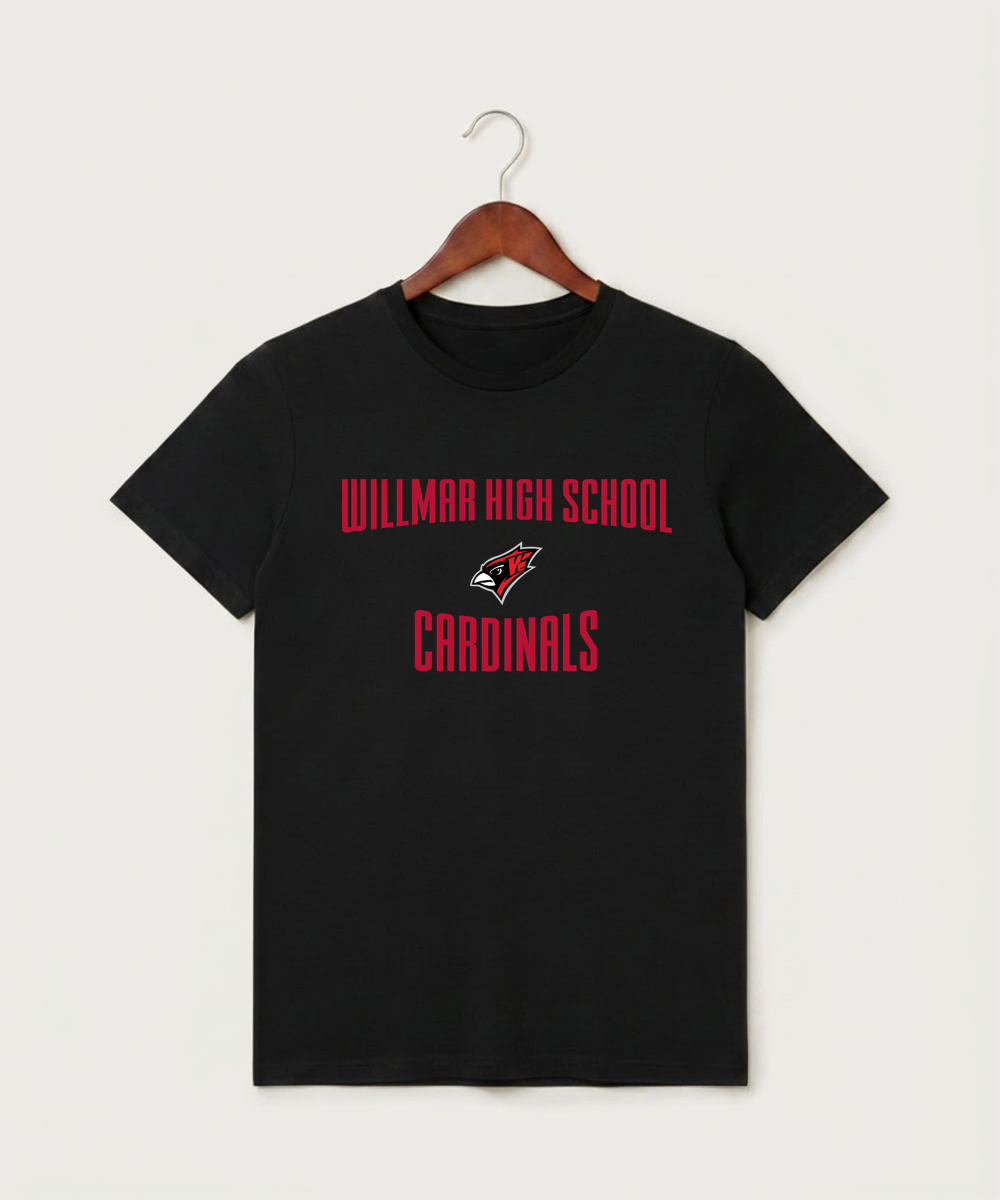 Willmar High School Athletics - Black T-Shirt - Full Front