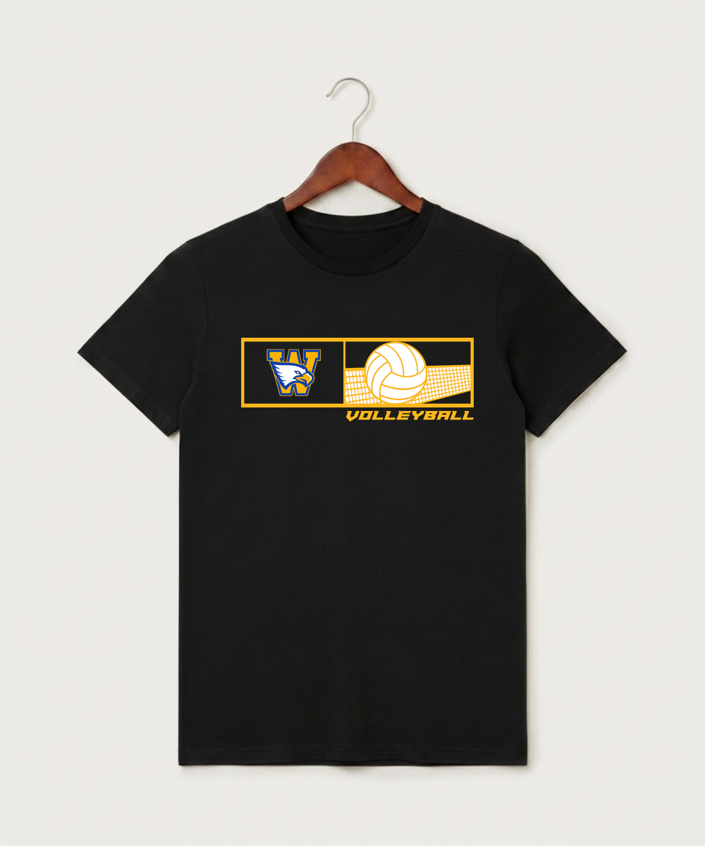 Windom Area High School Volleyball (Girls) - Black T-Shirt - Full Front