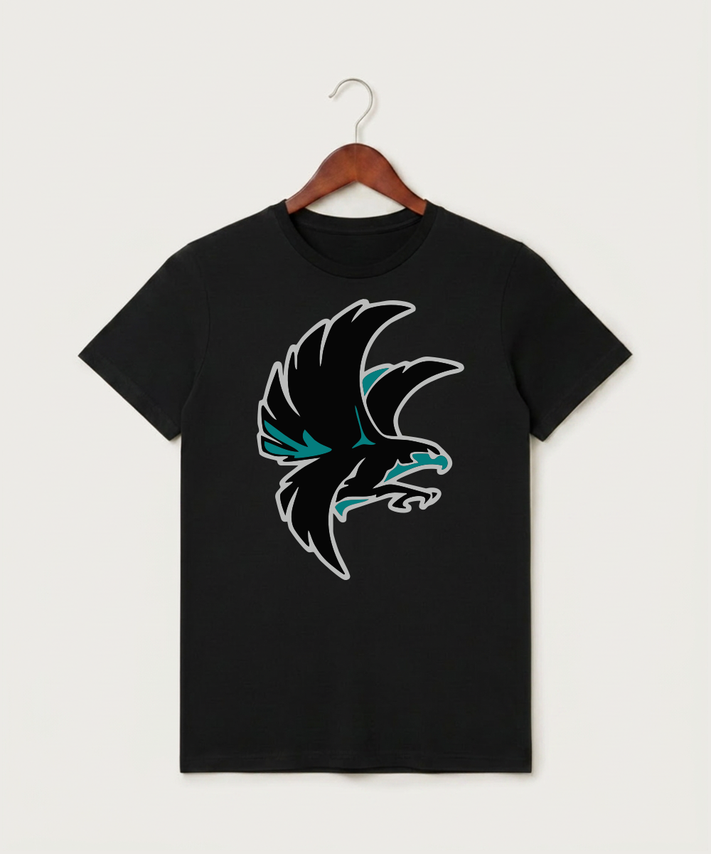 Alden-Conger-Glenville Emmons High School Football (Boys) - Black T-Shirt - Full Front