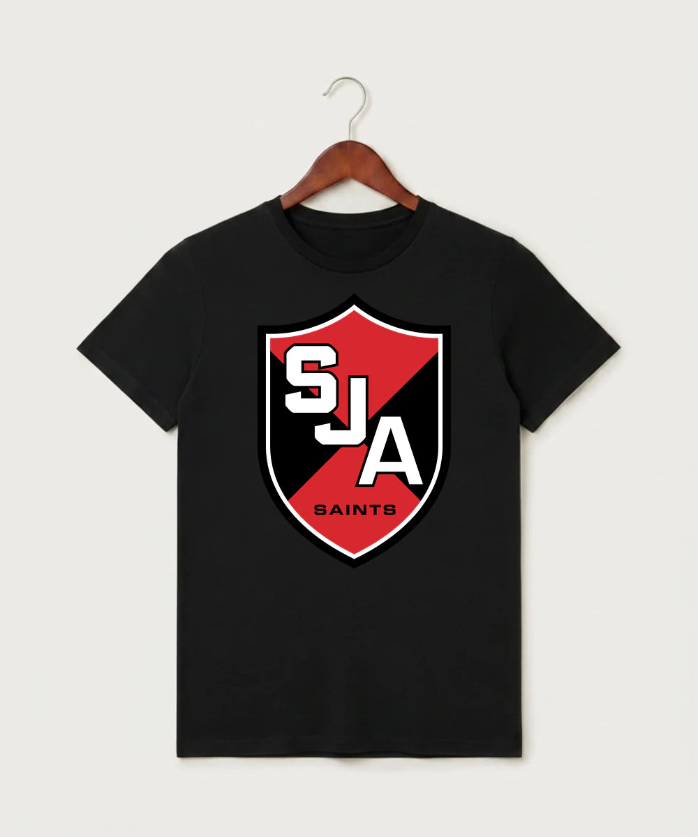 Saint James High School Football (Boys) - Black T-Shirt - Full Front