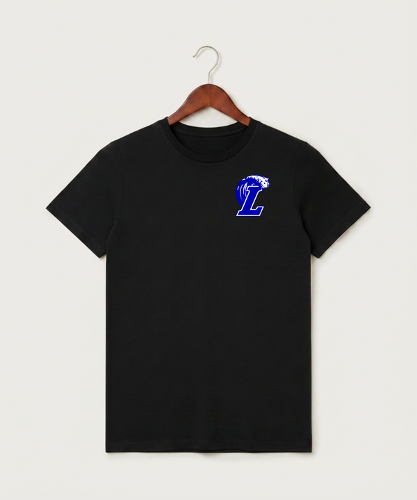 Lakeview High School Football (Boys) - Black T-Shirt - Left Chest