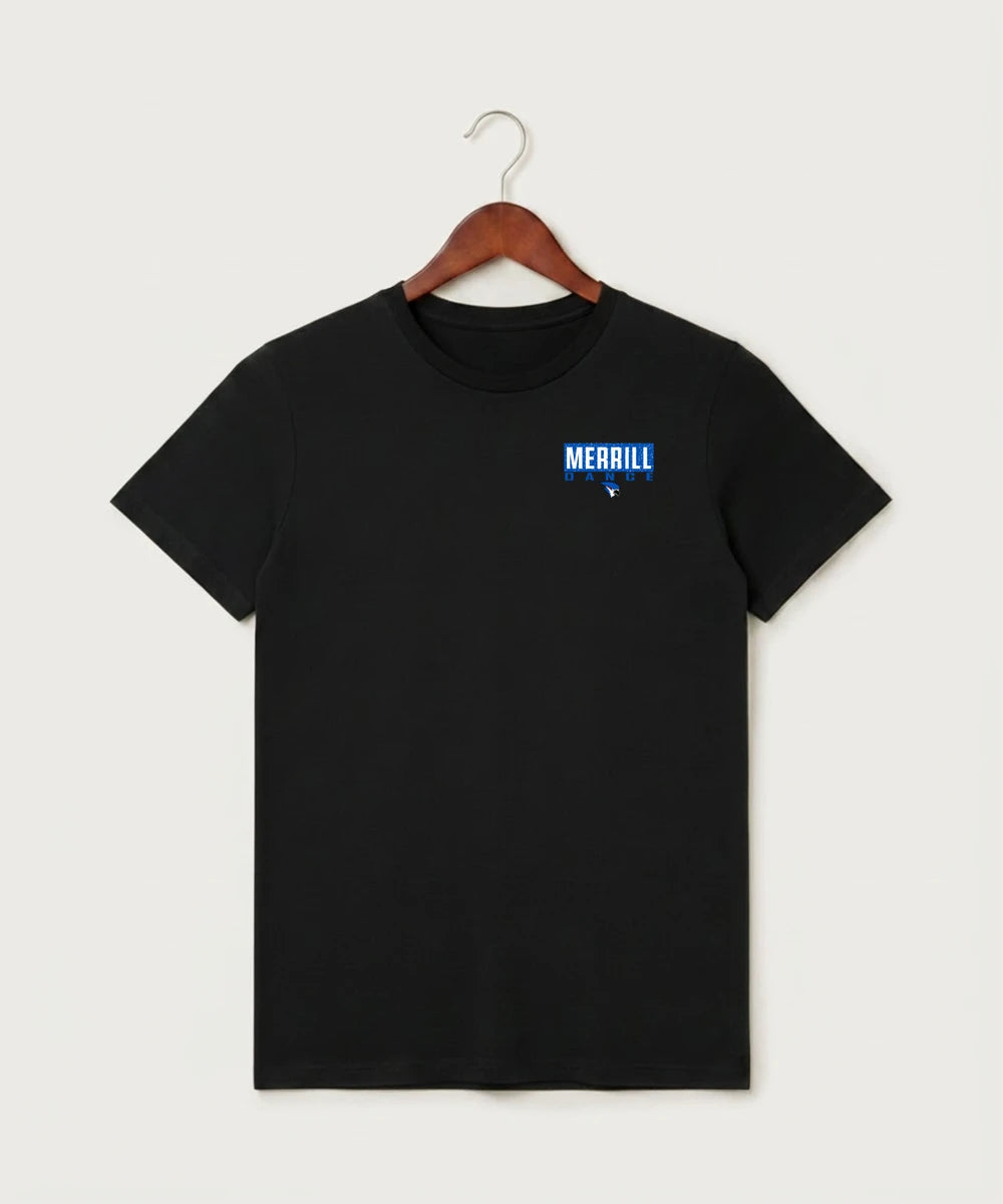 Merrill Dance and Cheer - Black T-Shirt - Left Chest
