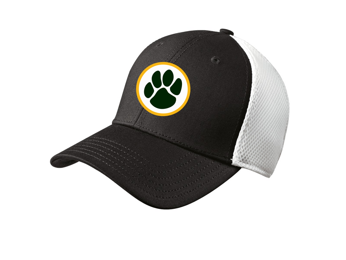 Ashwaubenon High School Football (Boys) - Black/ White New Era - Stretch Mesh Cap. NE1020