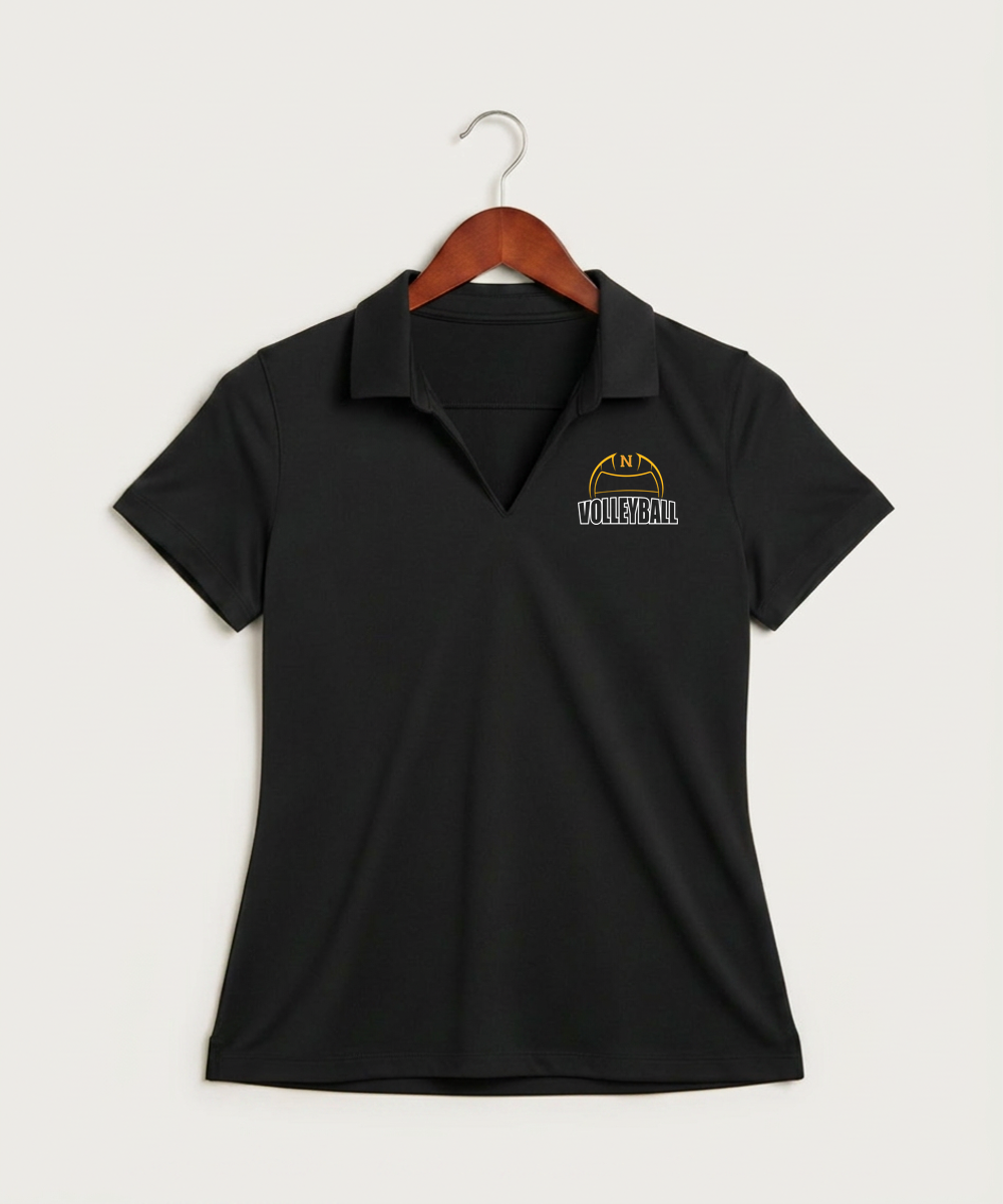 Nevis High School Volleyball (Girls) - Black Polo - Left Chest
