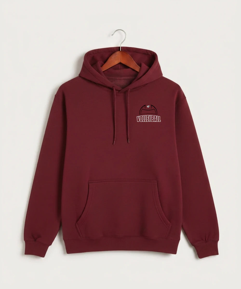 Triton High School Volleyball (Girls) - Burgundy Hoodie Value - Left Chest