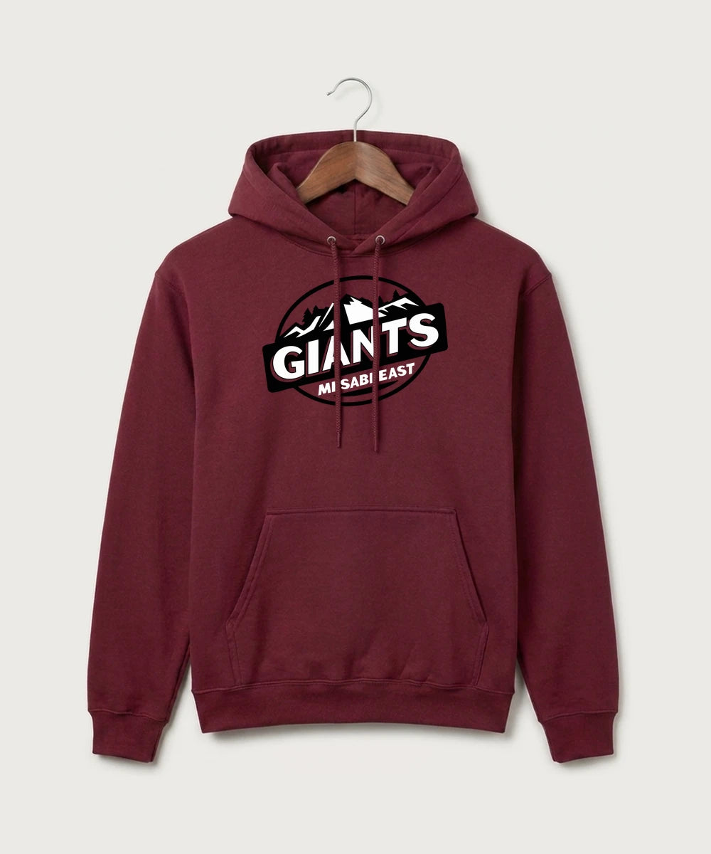 Mesabi East High School Football (Boys) - Cardinal Port & Co Core Fleece Pullover Hooded Sweatshirt. PC78H