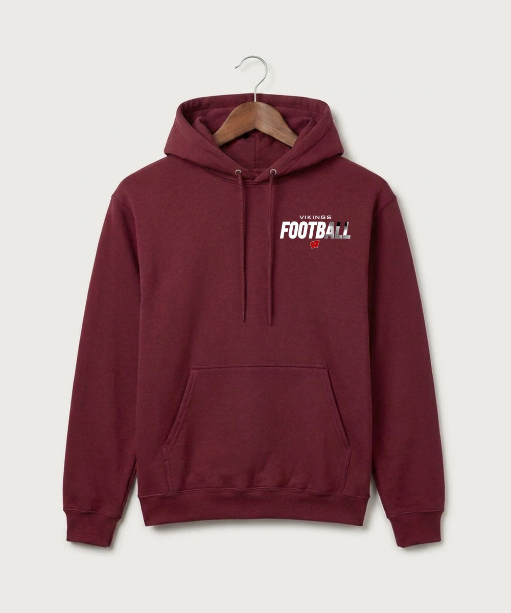 Wisconsin Lutheran High School Football (Boys) - Cardinal Port & Co Core Fleece Pullover Hooded Sweatshirt. PC78H