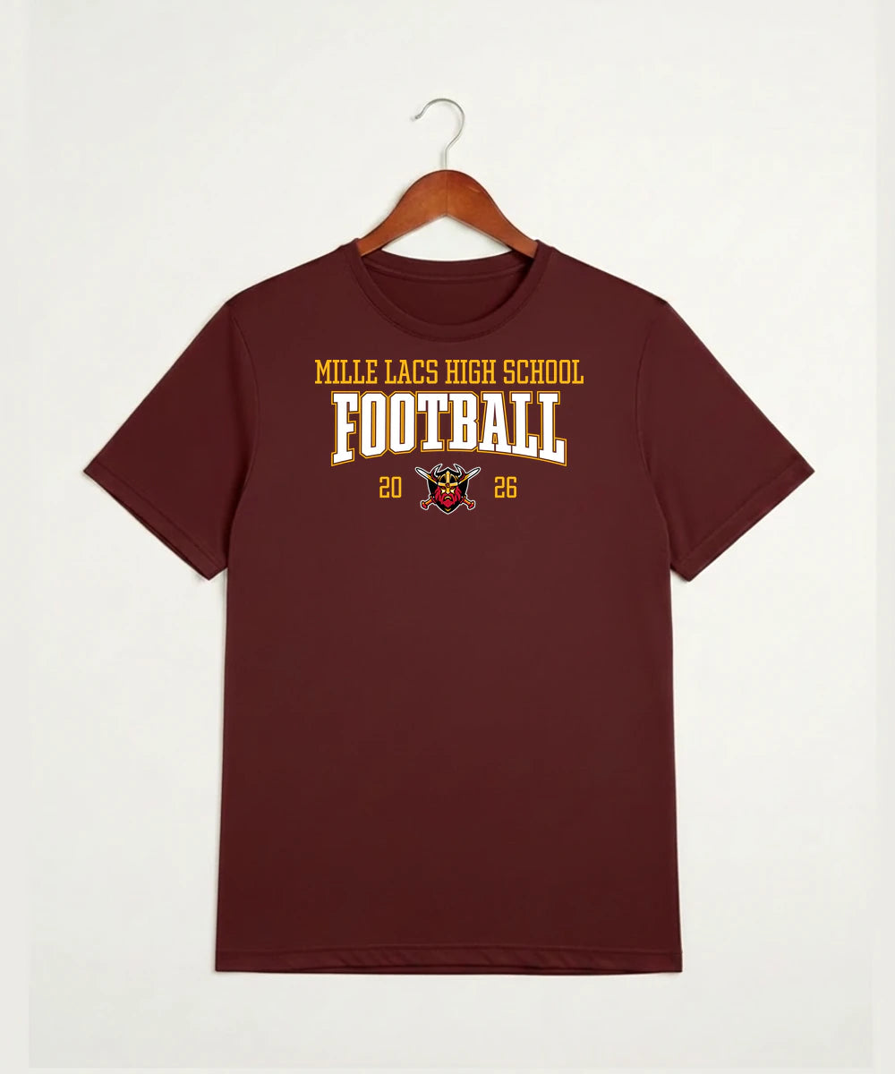 Mille Lacs High School Football (Boys) - Cardinal Sport-Tek PosiCharge Competitor Tee. ST350