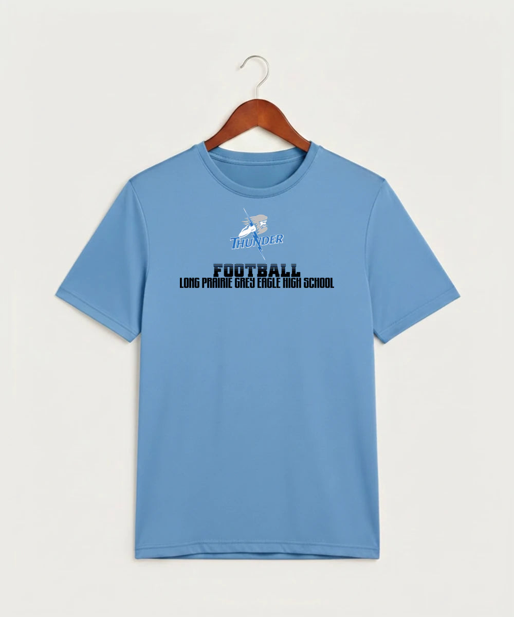 Long Prairie Grey Eagle High School Football (Boys) - Carolina Blue Sport-Tek PosiCharge Competitor Tee. ST350