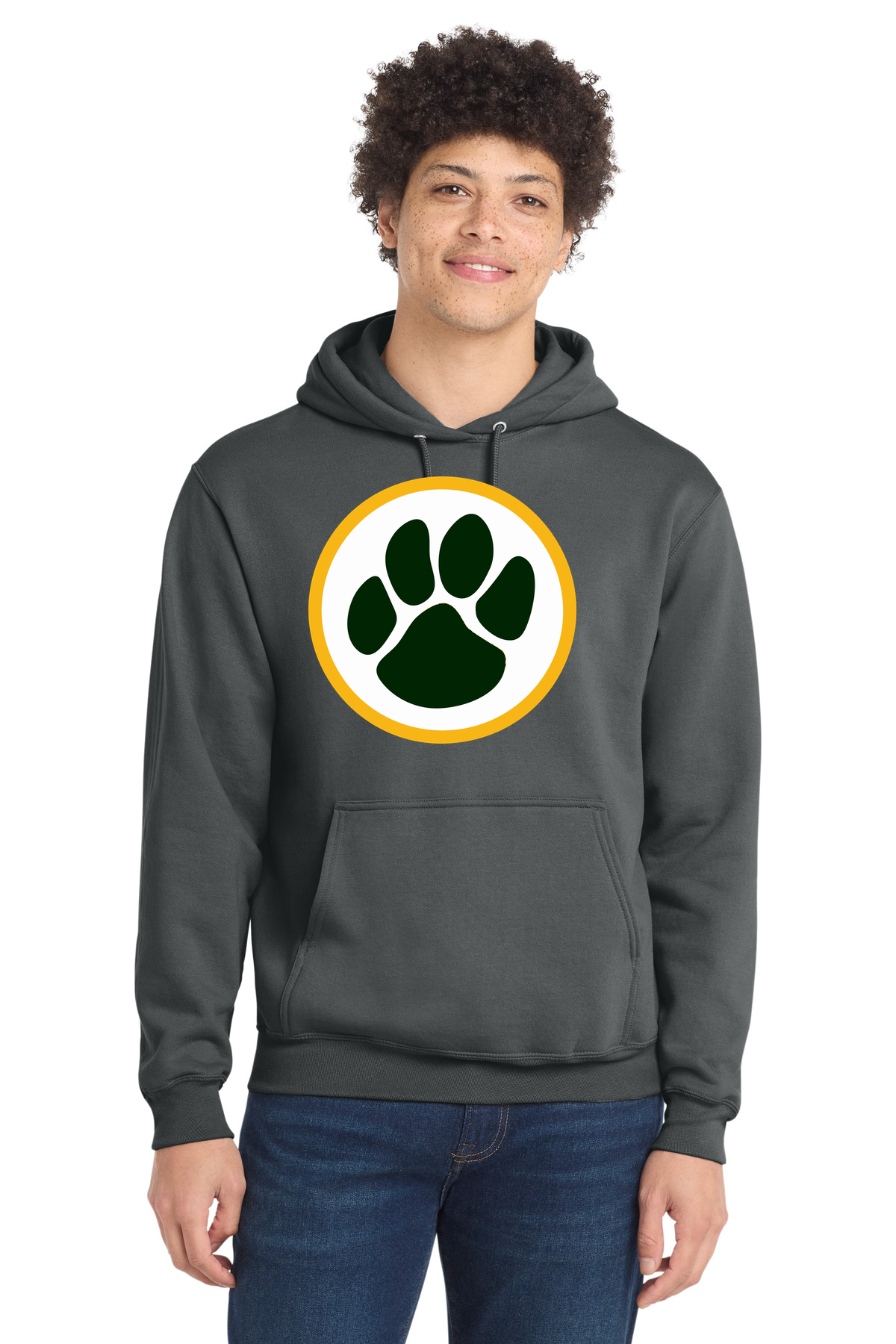 Ashwaubenon High School Football (Boys) - Charcoal Port & Co Core Fleece Pullover Hooded Sweatshirt. PC78H