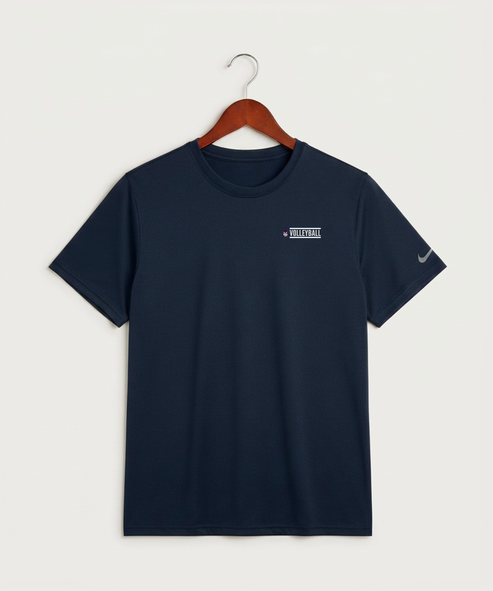 Albany High School Volleyball (Girls) - College Navy Nike Swoosh Sleeve rLegend Tee NKDX8730