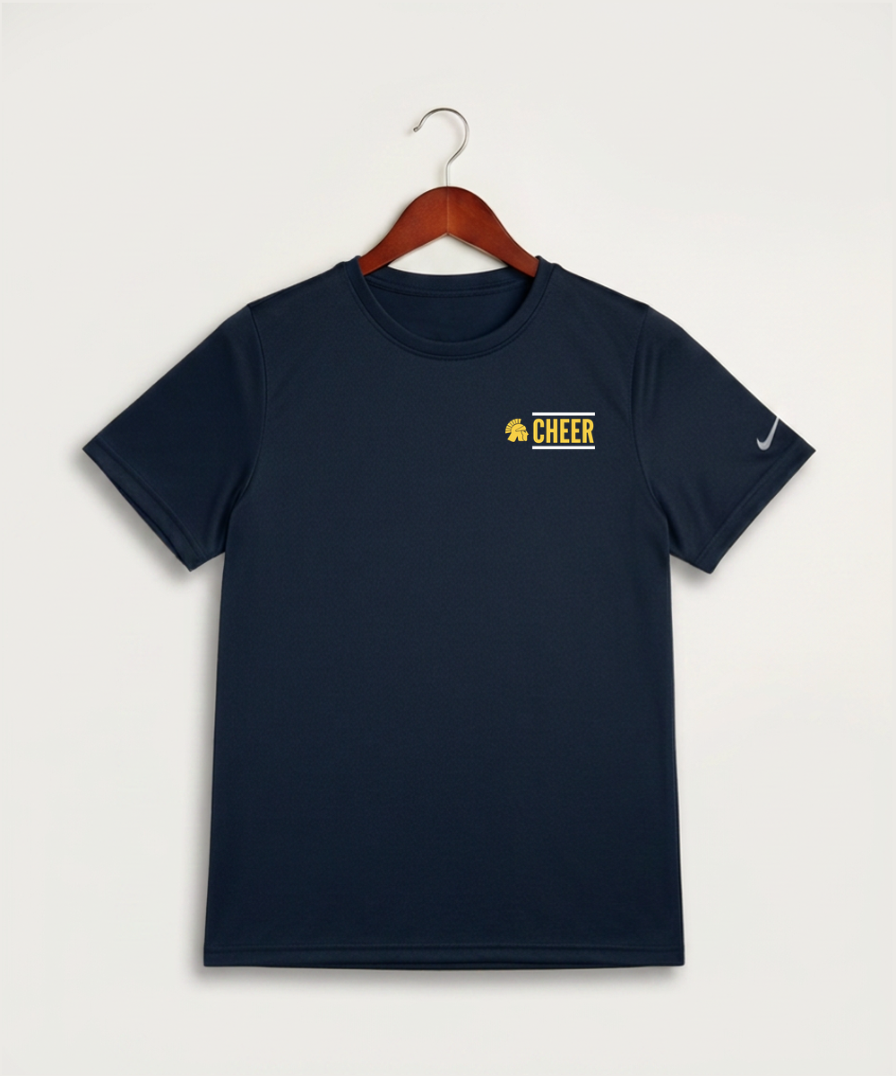 Wausau West High School Cheer - College Navy Nike Youth Swoosh Sleeve rLegend Tee NKDX8787