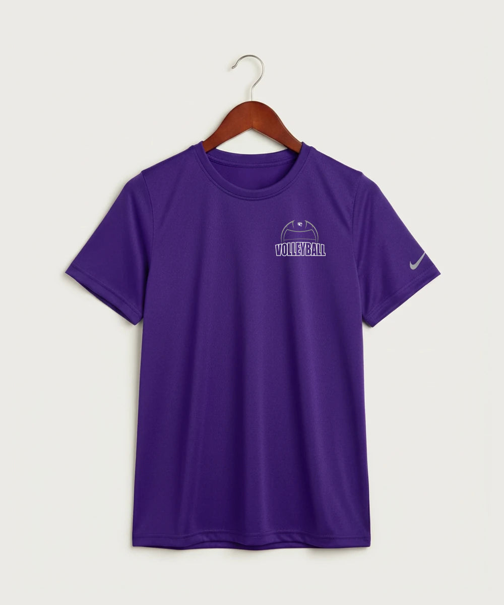 Goodhue High School Volleyball (Girls) - Court Purple Nike Youth Swoosh Sleeve rLegend Tee NKDX8787